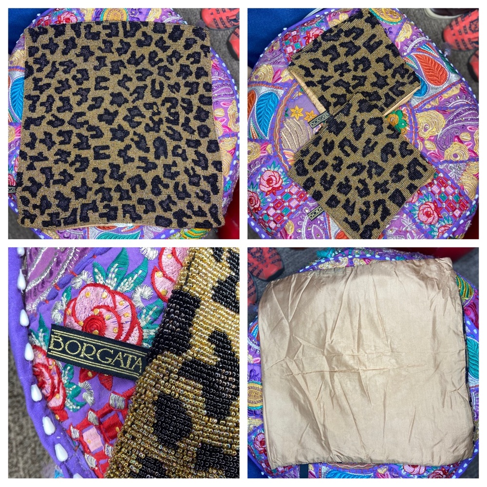 Pair Of Borgata Animal Print Beaded Throw Pillow Cases (Cases Only)